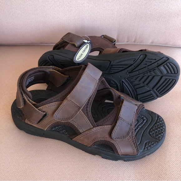 Sonoma Genuine Leather Stingray Removable Back Strap Brown Adjustable Sandals 7 - Picture 3 of 14
